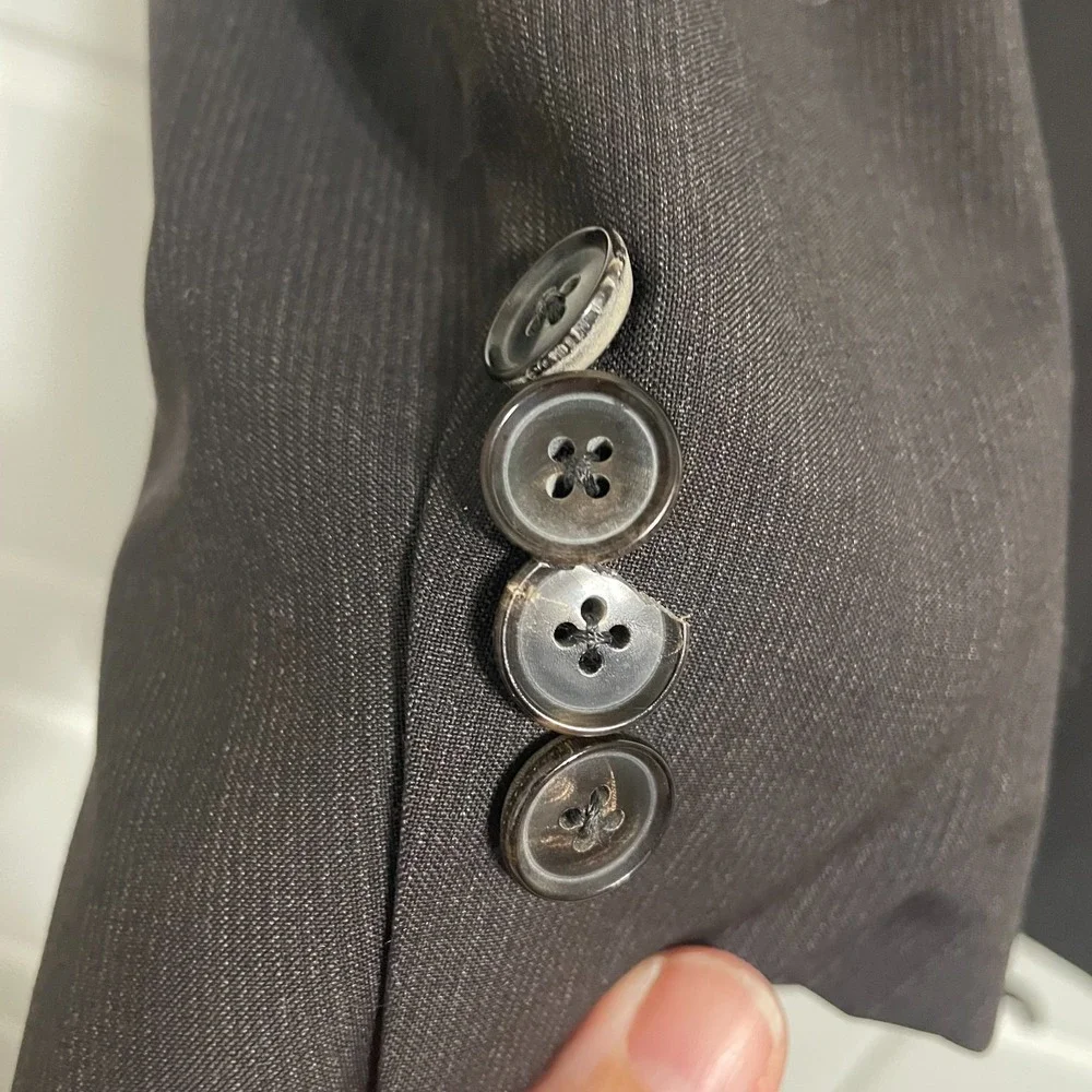 Hugo Boss Suit Jacket Mens 44R Brown Pinstripe Pasolini Movie‎ Blazer 2-Button